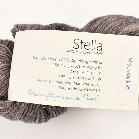 Julie Asselin Stella Yarn Merino Sparkling Stellina 400 Yds Color Moussaillon - Picture 3 of 3